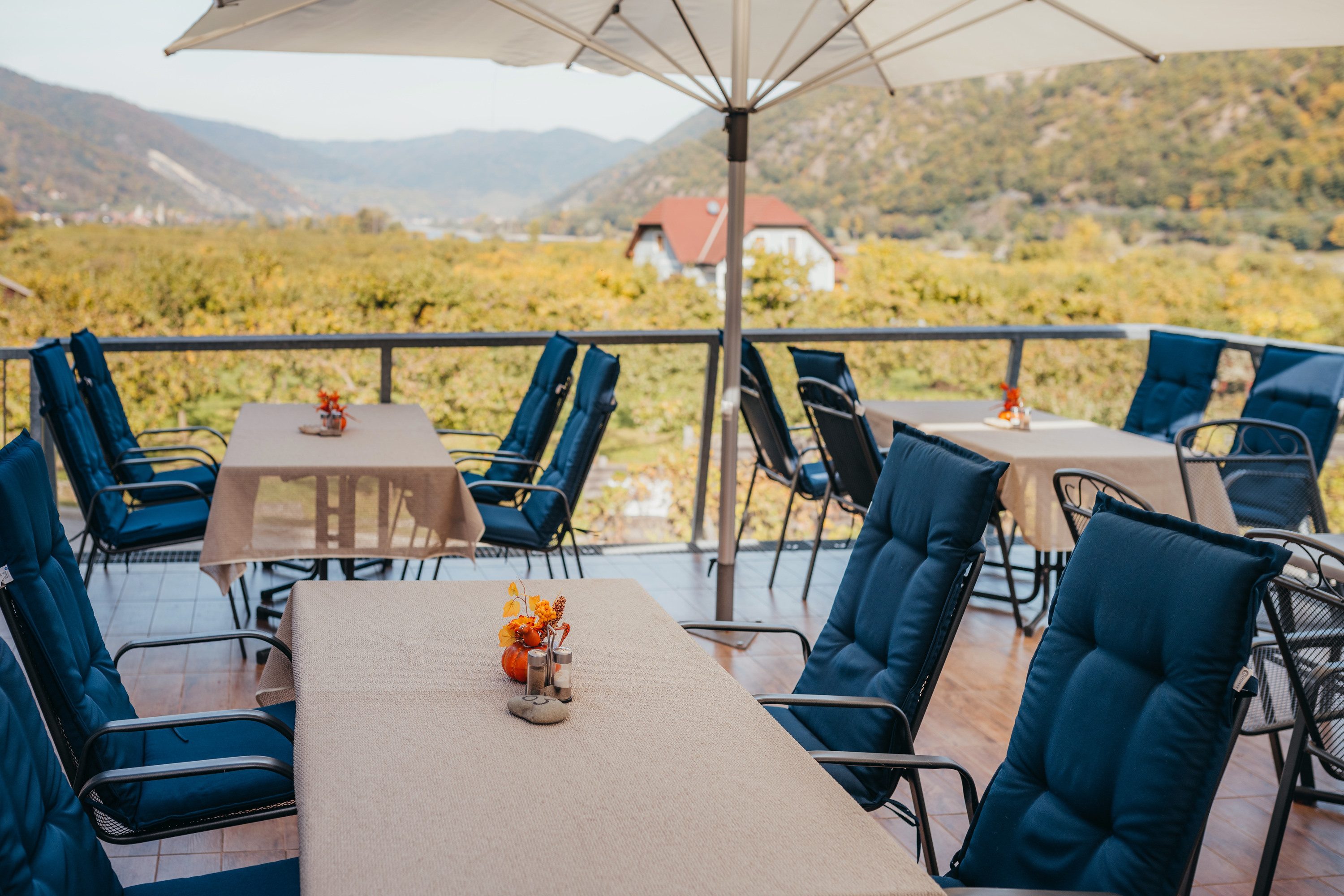 Terrasse mit weiten Blick über die Donau