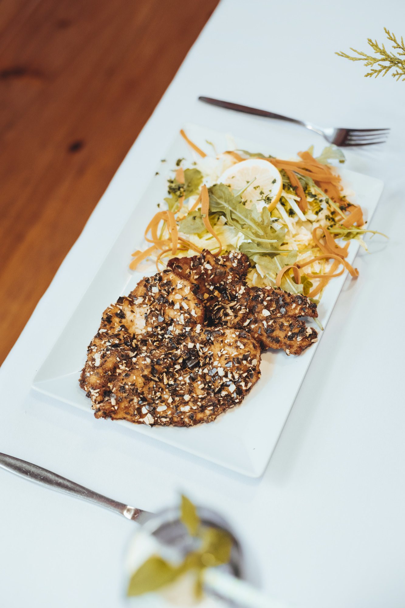 Hühnerschnitzel mit Kürbiskernpanade