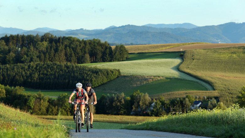 Radfahrer:innen am mostviertler Radweg