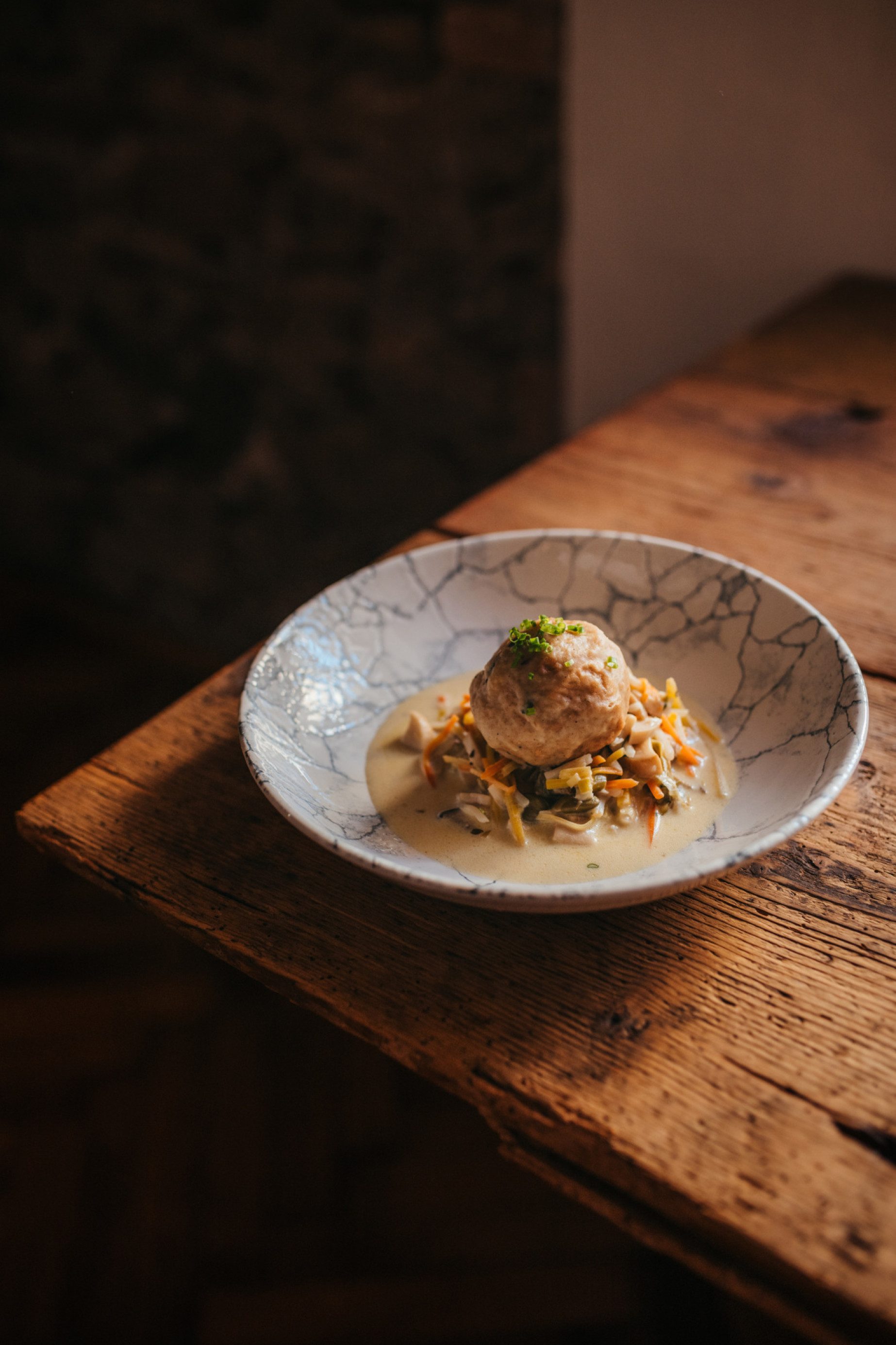 Gemüse Beuschel mit Semmelknödel