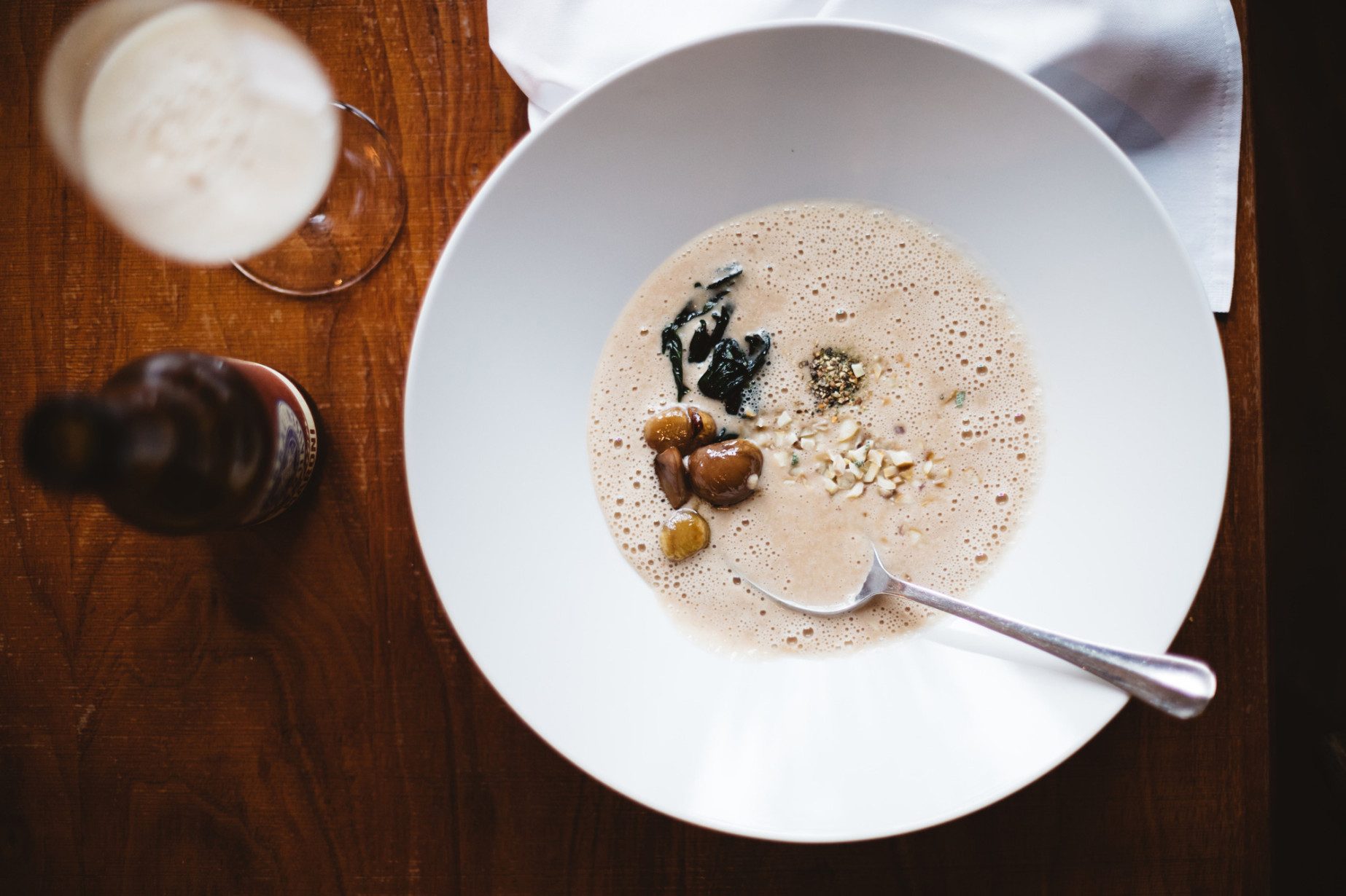 Unzählige Maroni-Kreationen: hier Maroni-Suppe